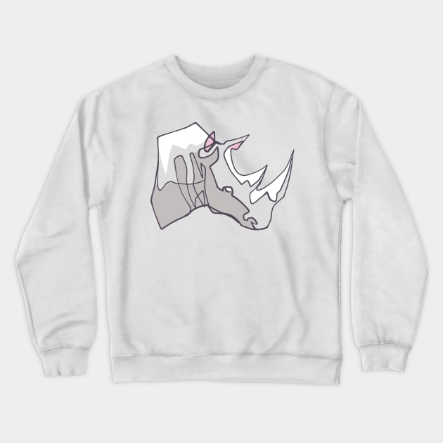 Hand drawn rhino head vector illustration Crewneck Sweatshirt by bernardojbp